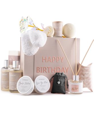 Lovery Birthday Gift Basket, Birthday Spa Gift Box, Body Care Gift Set, 20 Piece