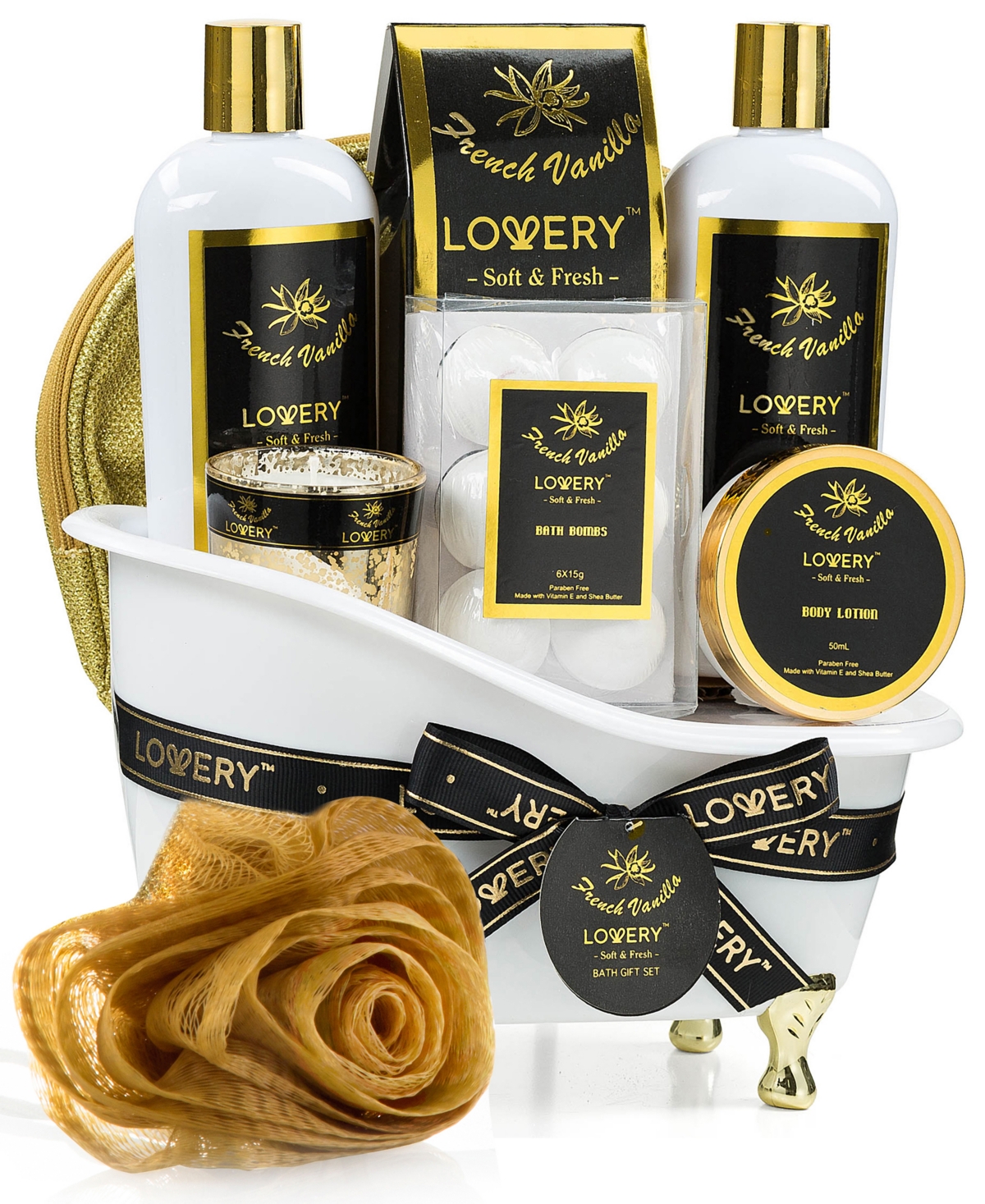 Lovery French Vanilla Body Care Gift Set, 14 Piece