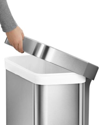 55 Liter Rectangular Kitchen Trash Can with Liner Pocket