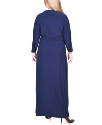 Plus Size Faux-Wrap Maxi Dress