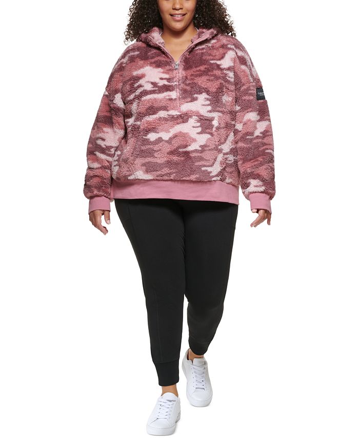 Calvin Klein Plus Size Camo-Print Fleece Sweatshirt & Reviews - Tops - Plus  Sizes - Macy's