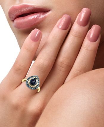 EFFY Collection - Multi-Gemstone (2-1/10 ct. t.w.) & Diamond (1/5 ct. t.w.) Teardrop Ring in 14k Gold