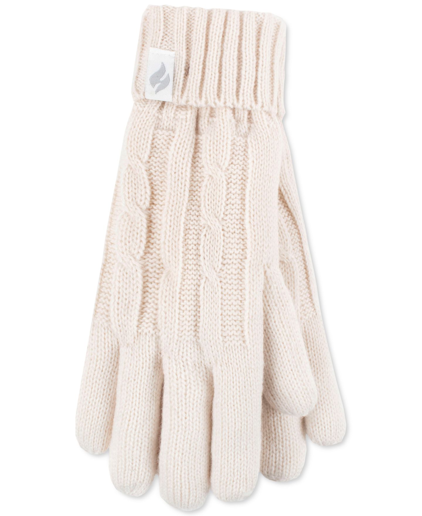 Женские перчатки Heat Holders Amelia Solid Cable-Knit Gloves, цвет: Buttercream — фото 1