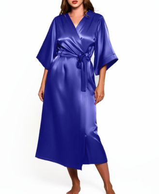 Women's Victoria Satin 3/4 Sleeve Long Robe