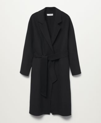 ladies black wrap coat