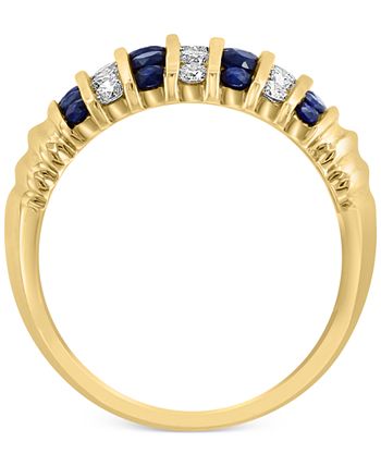 EFFY Collection - Sapphire (1-1/3 ct. t.w.) & Diamond (5/8 ct. t.w.) Statement Ring in 14k Gold