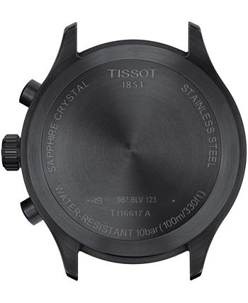 Tissot - Men's Swiss Chronograph XL Vintage Black Leather Strap Watch 45mm