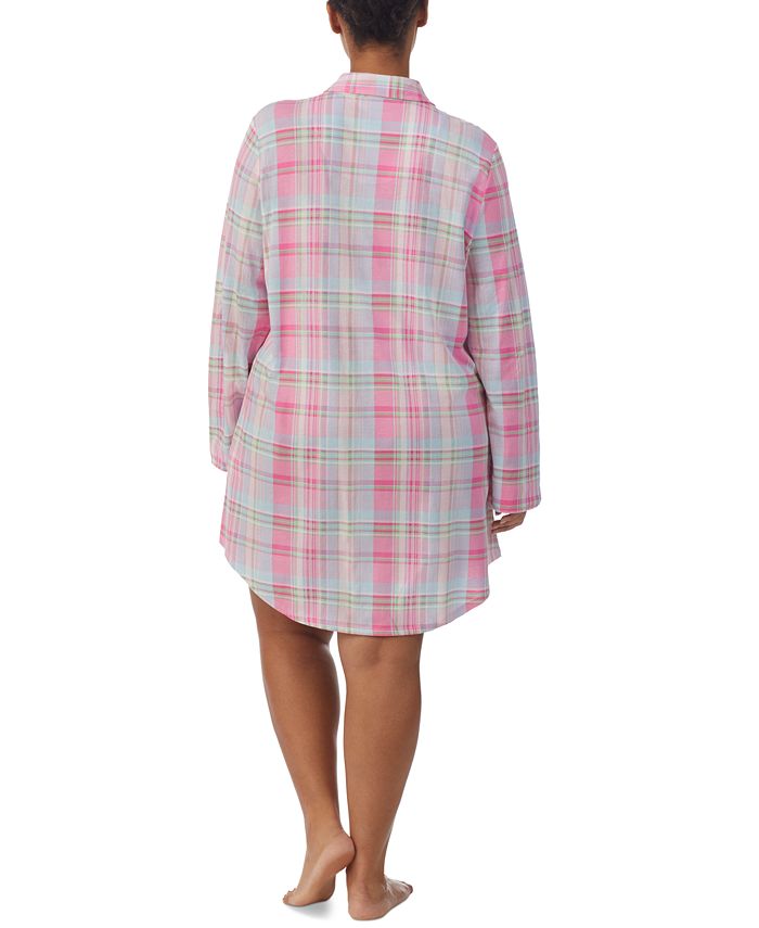 Lauren Ralph Lauren Plus Size Notch Collar Sleep Shirt Macy's