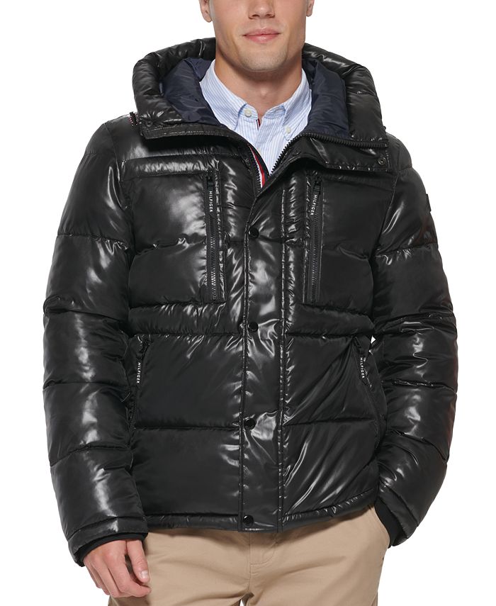 Tommy Hilfiger Men's Nylon Quilted Hooded Puffer Jacket - Macy's