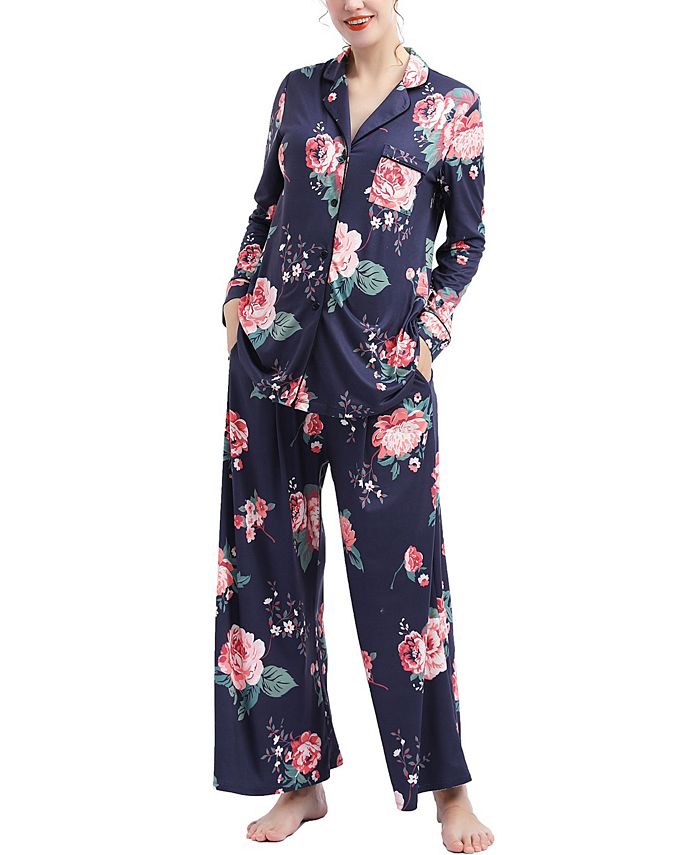Buy Floral Print 2-Piece Maternity Nightwear Set