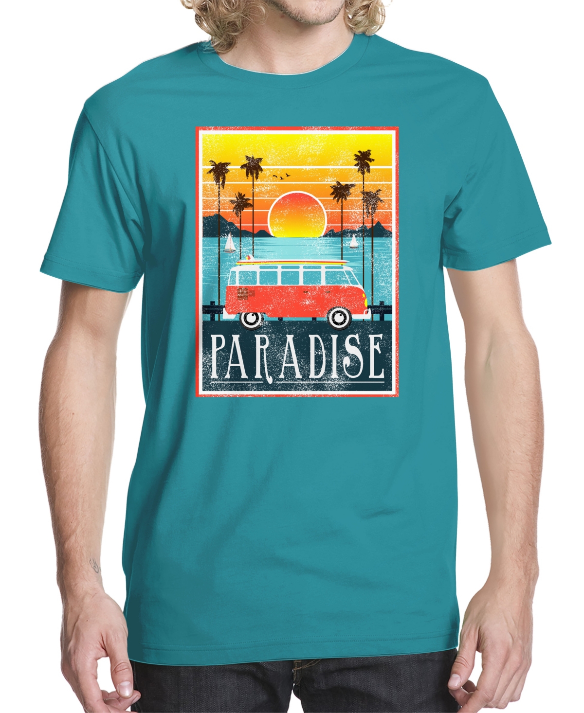 Men's Paradise New Graphic T-shirt - Tropical Blue