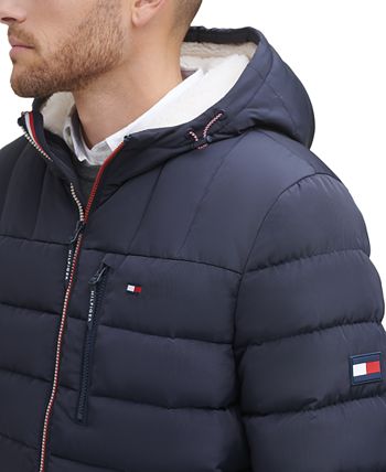 Tommy Hilfiger Men's Sherpa Lined Hooded Quilted Puffer Jacket - Macy's