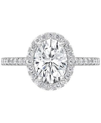 Badgley Mischka - Certified Lab Grown Diamond Oval-Cut Halo Engagement Ring (2-1/2 ct. t.w.) in 14k White Gold