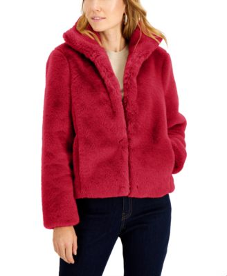 inc red faux fur jacket