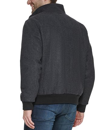 Calvin Klein Men's Wool Bomber Jacket With Knit Trim & Reviews - Coats ...