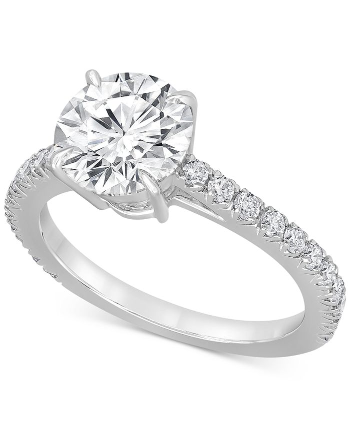 niets Uittreksel zitten Badgley Mischka Certified Lab Grown Diamond Engagement Ring (2-1/2 ct.  t.w.) in 14k White or Yellow Gold - Macy's