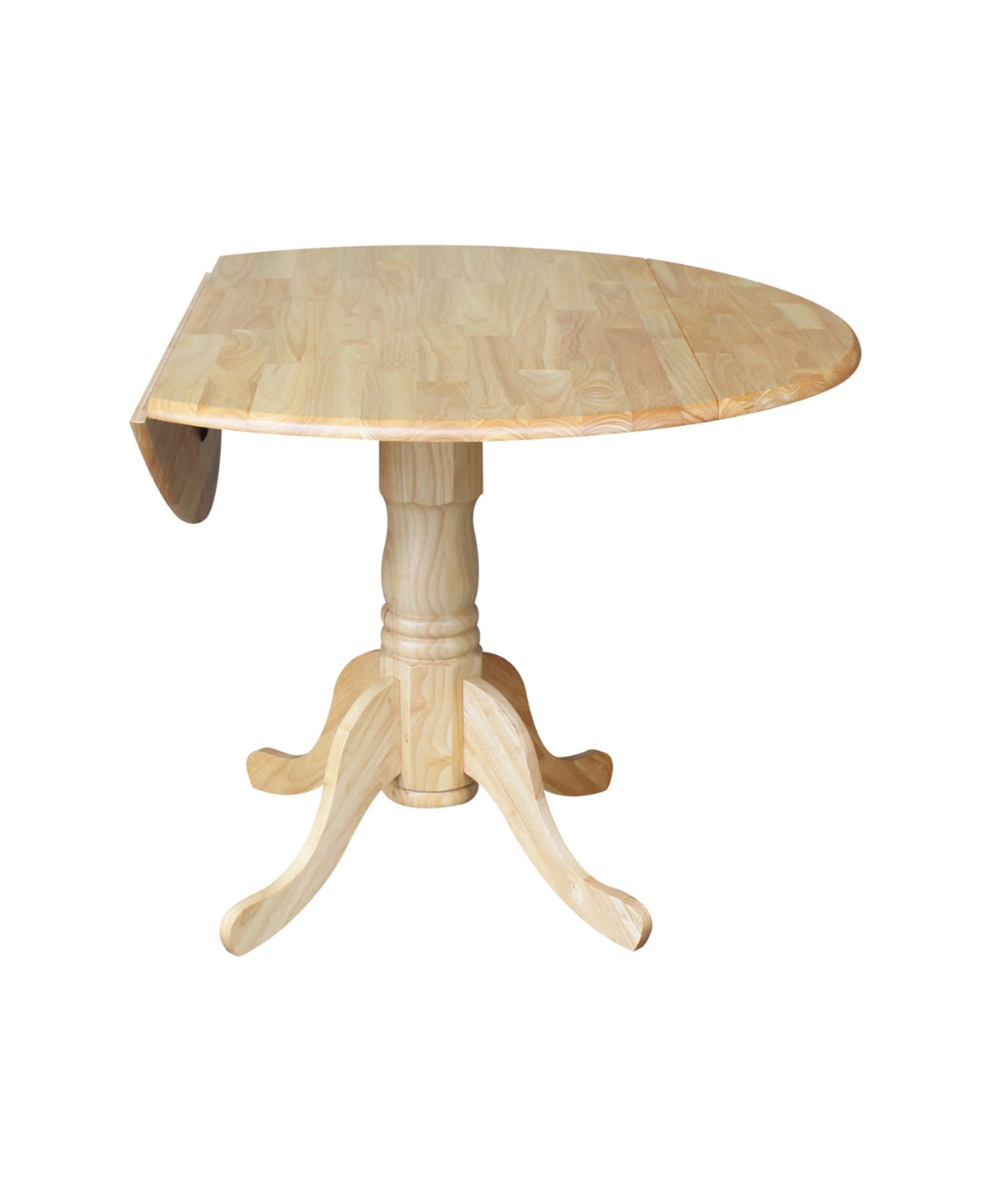 42" Dual Drop Leaf Table with 4 Slat Back Dining Chairs - 5 Piece Dining Set