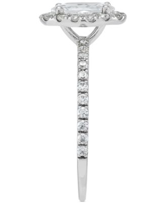 IGI Certified Lab Grown Diamond Oval-Cut Halo Engagement Ring (1-1/2 ct. t.w.) in 14k White Gold