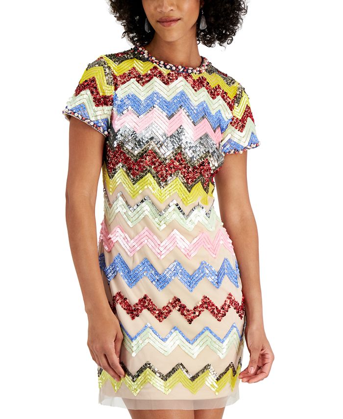 Aidan by Aidan Mattox Beaded Shift Dress Macy's