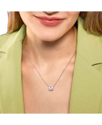 Lab-Grown Moissanite Solitaire 17" Pendant Necklace (1-3/4 ct. t.w.) in 14k White Gold