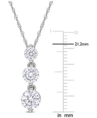 Lab-Grown Moissanite Triple Drop 18" Pendant Necklace (1-3/8 ct. t.w.) in Sterling Silver