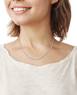 Lab-Grown Moissanite 17 Tennis Necklace (12-1/2 ct. t.w.) in Sterling Silver