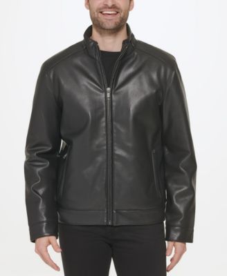 Men's Faux-Leather Motto Jacket