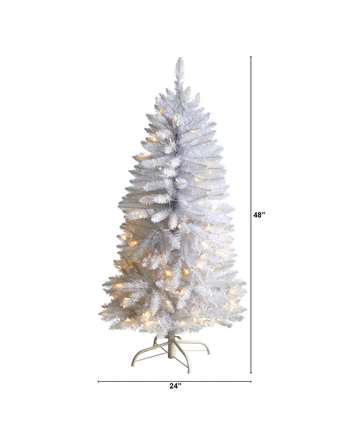 Slim Artificial Christmas Tree with 100 Warm Led Lights and 293 Bendable Branches,
