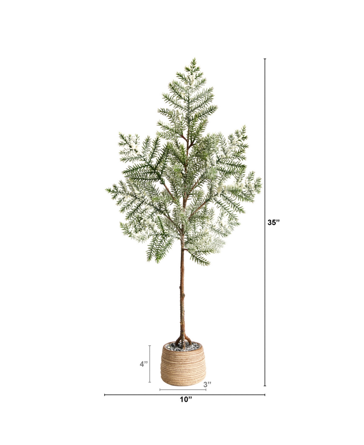 Frosted Pine Artificial Christmas Tree in Decorative Planter,