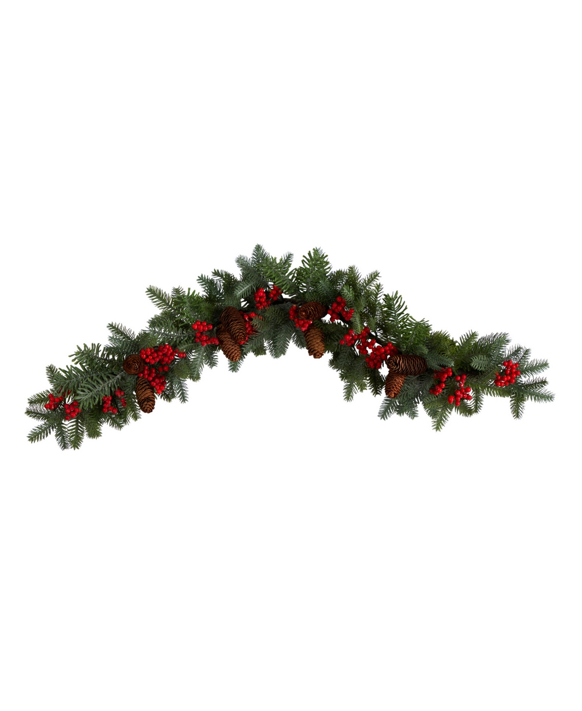Pines, Berries and Pinecones Artificial Christmas Garland, 40" - Green