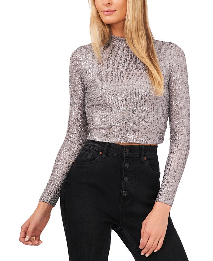 JBS Limited Juniors' Sequined Cropped Top - Macy's