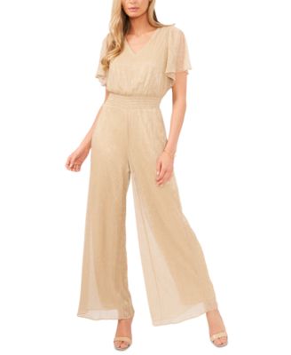 MSK Petite V-Neck Smocked-Waist 