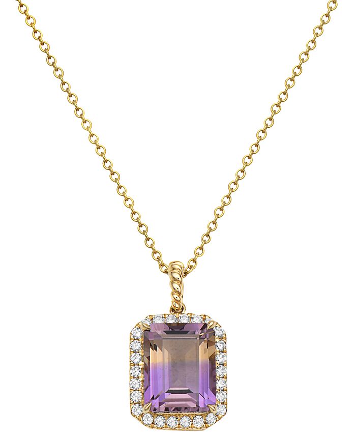 EFFY Collection - Ametrine (3-1/3 ct. t.w.) & Diamond (1/4 ct. t.w.) 18" Pendant Necklace in 14k Gold