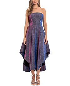 Galaxy Glitter Strapless Midi Dress
