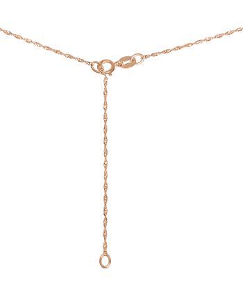 Macy's - Emerald (3/8 ct. t.w.) & Diamond (1/20 ct. t.w.) Pendant Necklace in 14k Rose Gold, 16" + 2" extender