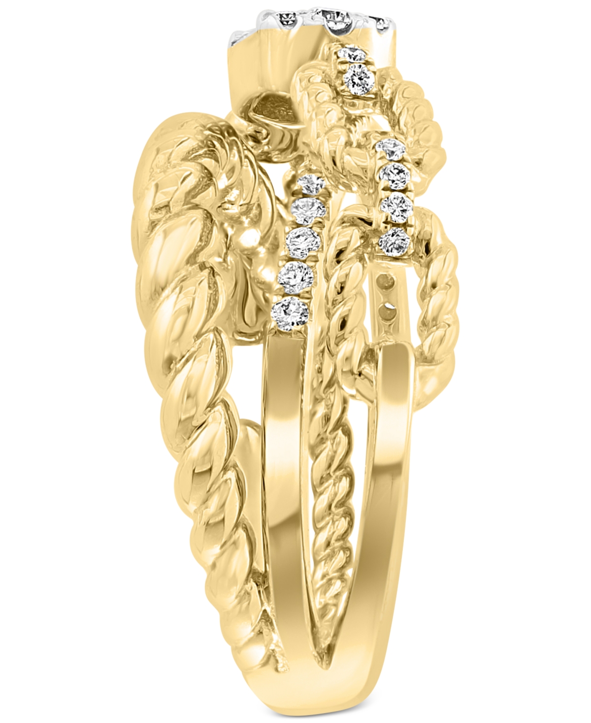 Effy Diamond Baguette & Round Open Crossover Ring (1/2 ct. t.w.) in 14k Gold
