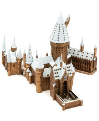 Metal Earth Premium Series Iconx 3D Metal Model Kit - Harry Potter Hogwarts In Snow, 4 Piece