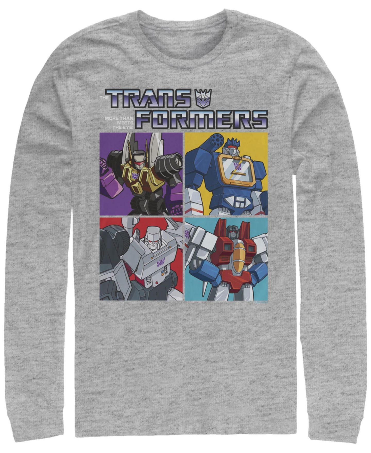 Мужская футболка Fifth Sun Transformers Generations Decepticon Box Long Sleeve, цвет: Меланжевый — фото 1