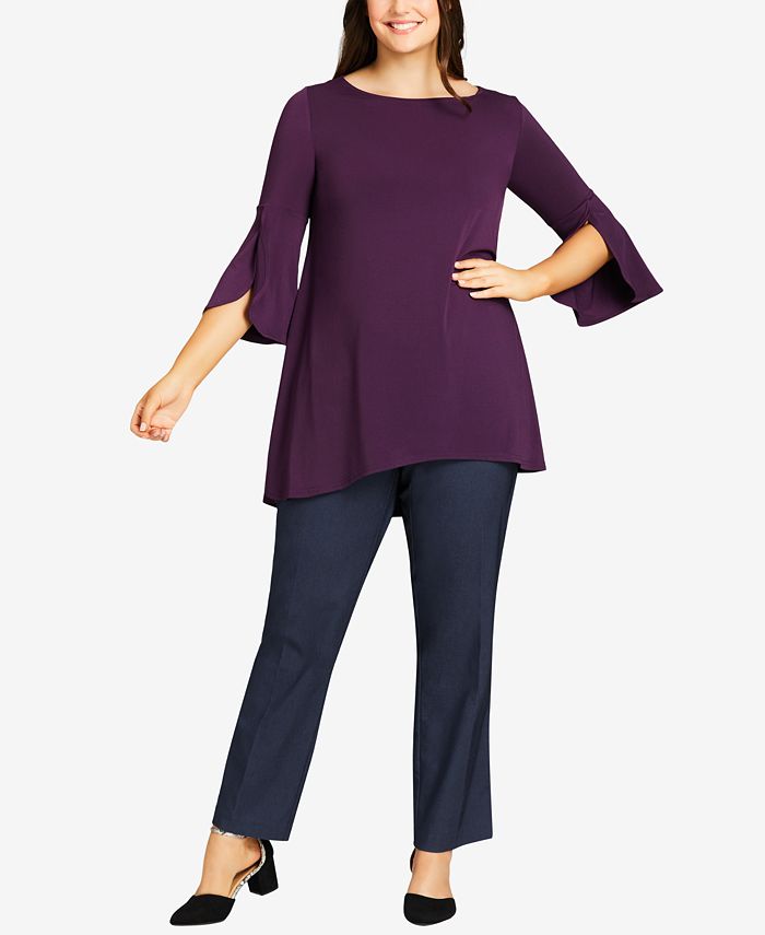 Avenue Plus Size Super Stretch Zip Tall Pants Macy's