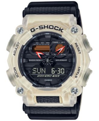 G-Shock - Men's Analog Digital White & Orange Fabric Fabric Strap Watch 50mm