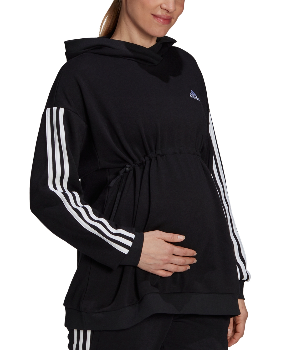 Women's Essentials Maternity 3-Striped Hoodie - Black