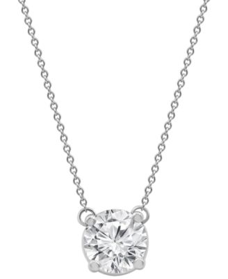 Badgley Mischka - Certified Lab Grown Diamond Solitaire 18" Pendant Necklace (2-1/4 ct. t.w.) in 14k Gold