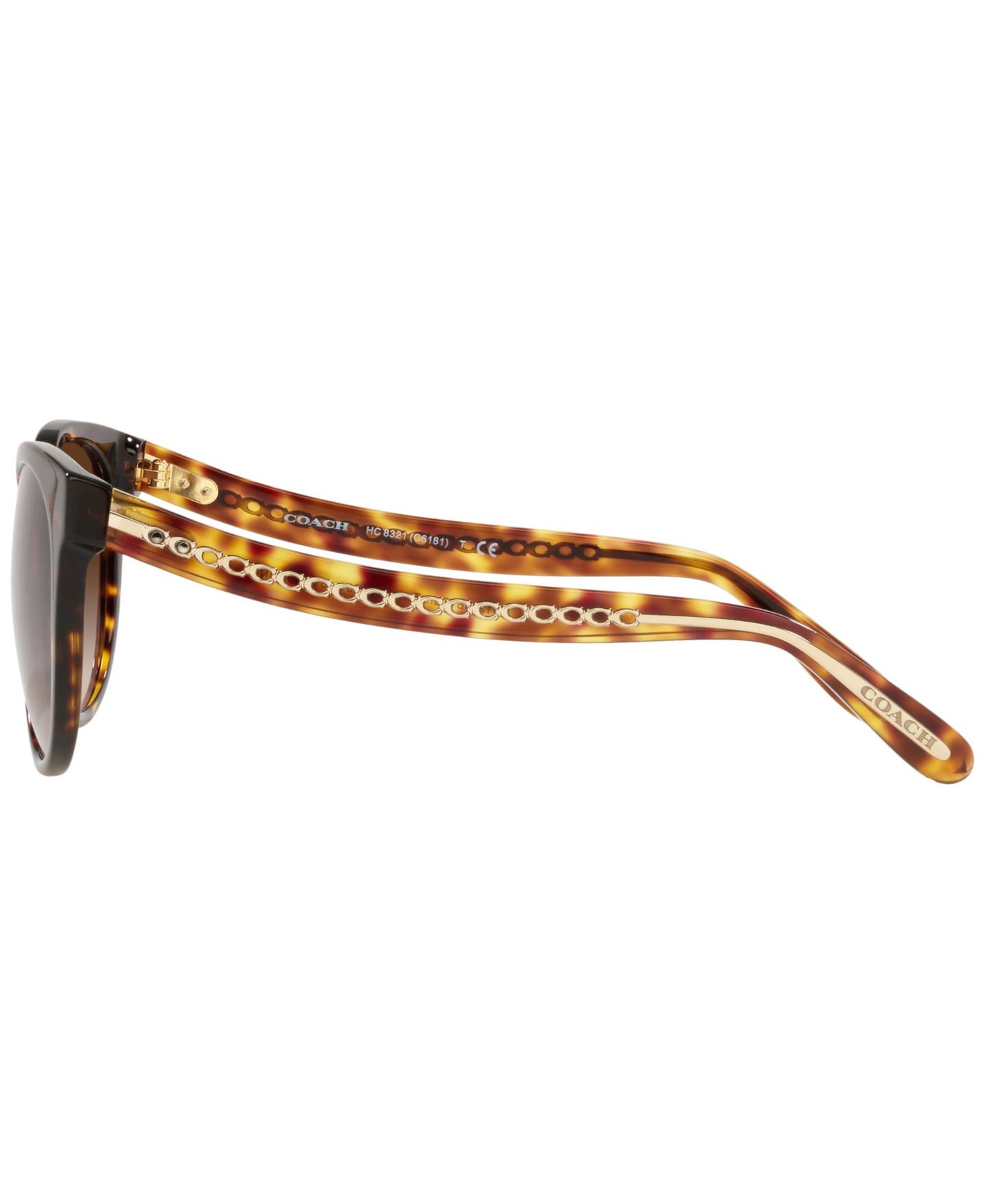 Женские солнцезащитные очки COACH Sunglasses, HC8321, цвет: Тёмный черепаховый — фото 3