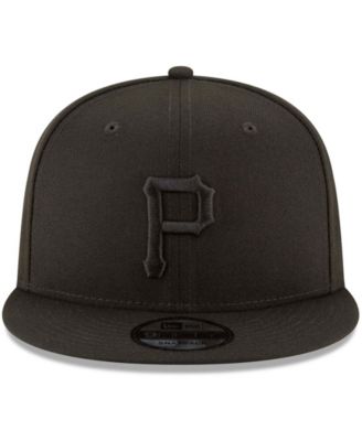 Pittsburgh Pirates Black On Black 9Fifty Team Snapback Adjustable Black Hat