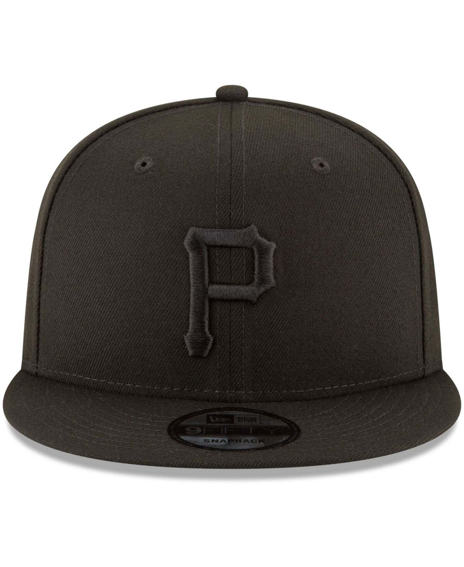 Pittsburgh Pirates Black On Black 9Fifty Team Snapback Adjustable Black Hat