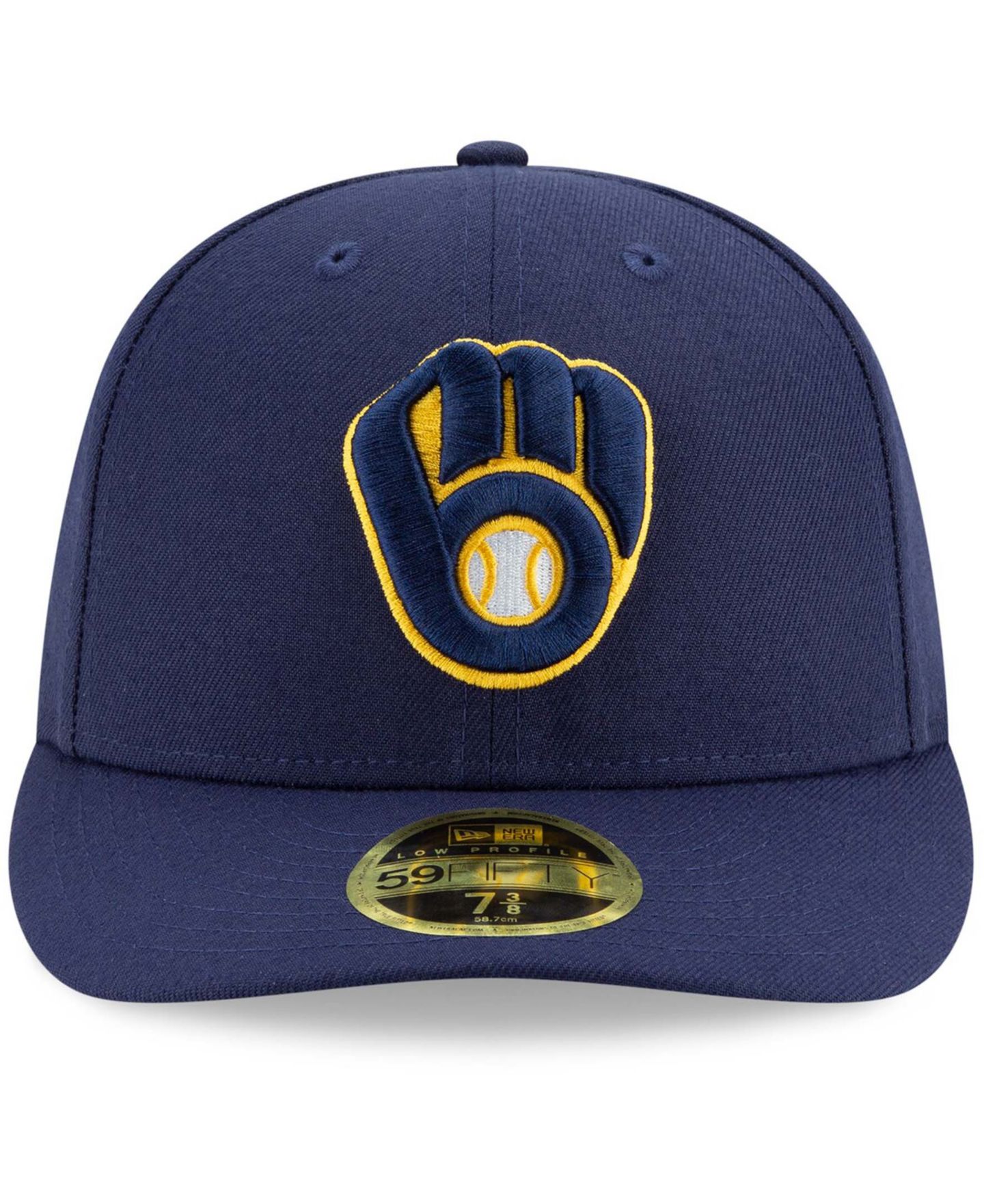 Мужская кепка New Era Navy Milwaukee Brewers Authentic Collection On-Field Low Profile 59Fifty Fitted Hat — фото 3