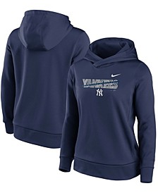 Women's Navy New York Yankees Club Angle Performance Pullover Hoodie