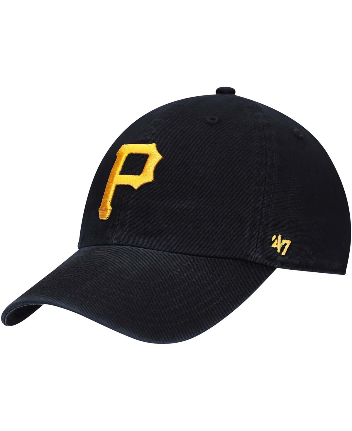 47 Brand Kids' Big Boys And Girls Black Pittsburgh Pirates Team Logo Clean Up Adjustable Hat