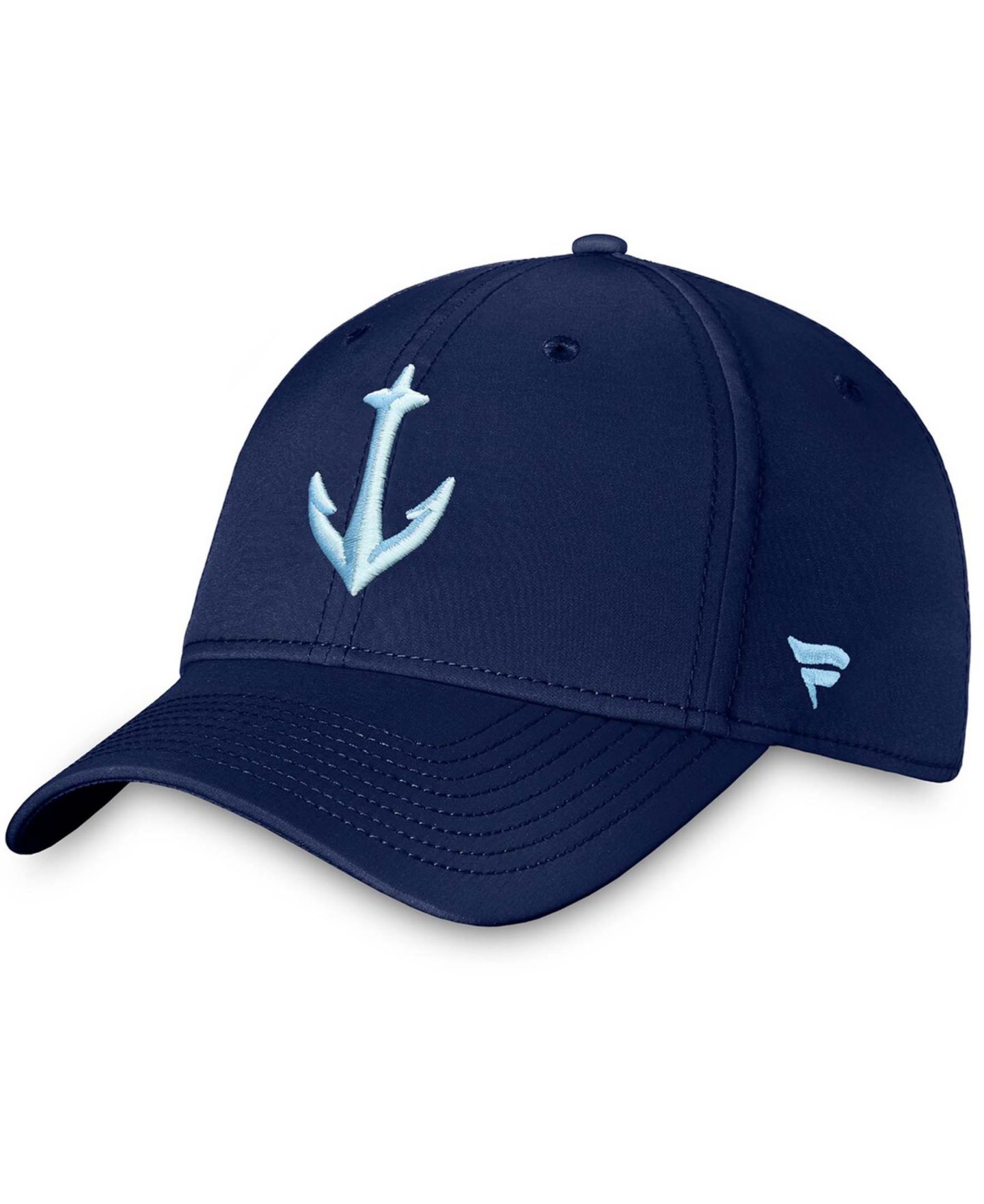 Мужская кепка Fanatics Deep Sea Navy Blue Seattle Kraken Secondary Logo Flex Hat — фото 2