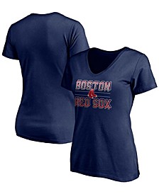 Women's Navy Boston Red Sox Compulsion To Win V-Neck T-shirt